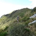 hohes Gras und Löcher behindern einem beim Wandern