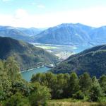 Blick auf den Stausee Lago di Vogorno und Tenero