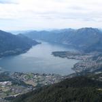 Blick auf den Lago Maggiore mit dem Maggiadelta, Locarno und Ascona