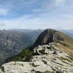 auf dem Grat mit Blick zum Motto dei Ciapitt