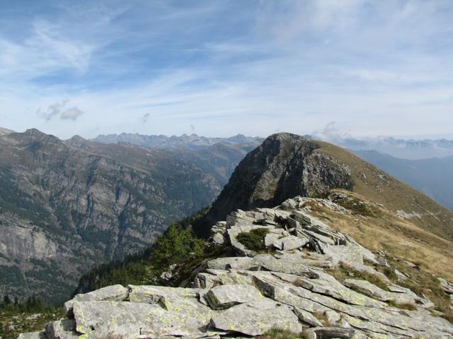 auf dem Grat mit Blick zum Motto dei Ciapitt