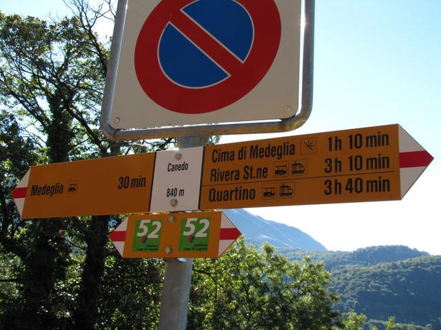 in Canedo 840 m.ü.M. starten wir unsere heutige Wanderung. Sie wird uns auf die Cima di Medeglia bringen