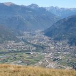 Blick nach Bellinzona und das Valle Mesolcina