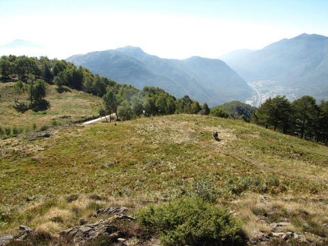 zwischen der Cima di Medeglia und Motto Rotondo führt uns der Wanderweg Richtung Sopra Canaa