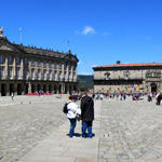 schönes Breitbildfoto vom Praza do Obradoiro