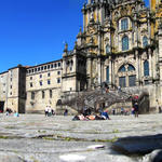 schönes Breitbildfoto vom Praza do Obradoiro