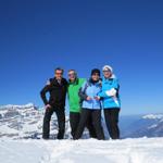 Gruppenfoto bei der Leglerhütte Franco, Markus, Doris und Mäusi