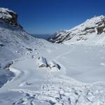 Blick auf die Alphütten von Ober Stafel