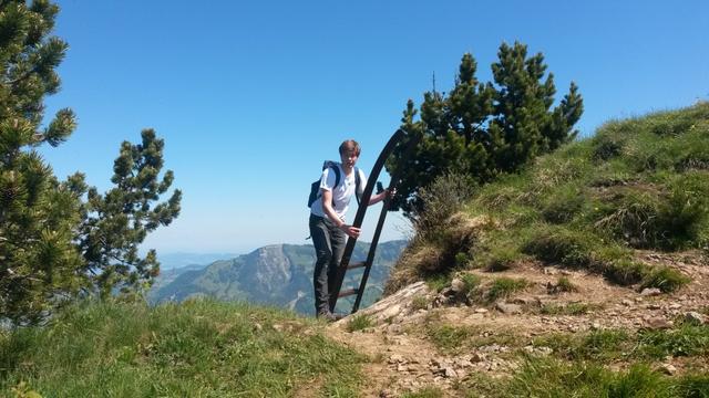 Riccardo hat den Gipfel der Rigi Hochflue erreicht