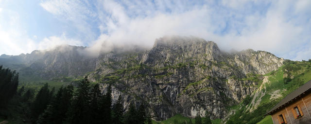 Breitbildfoto der Benedikten Nordwand. Endlich haben wir sie sehen können