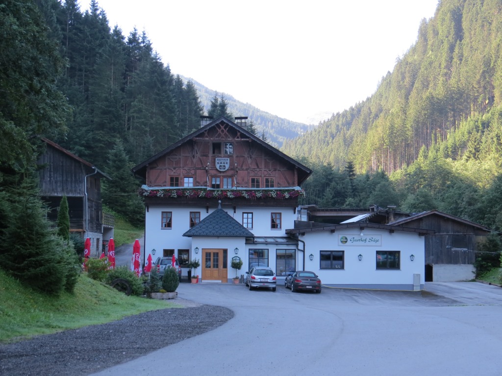 wir haben das Gasthof Säge erreicht 1000 m.ü.M.