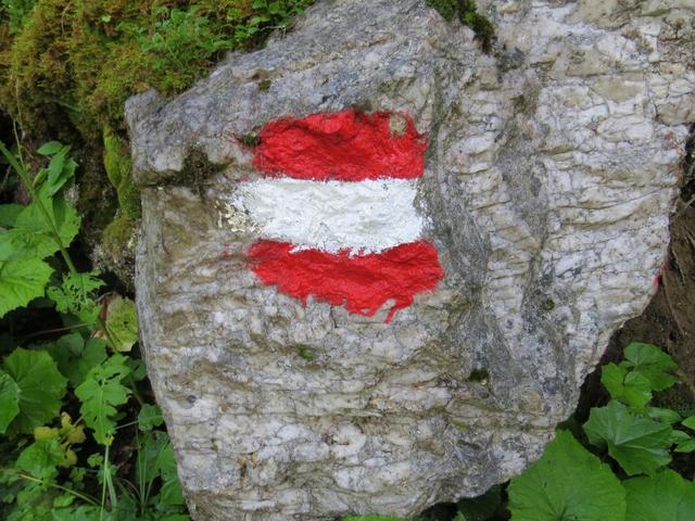 in der Schweiz sind die Markierungen weiss-rot-weiss aber wir sind ja hier auch in Österreich