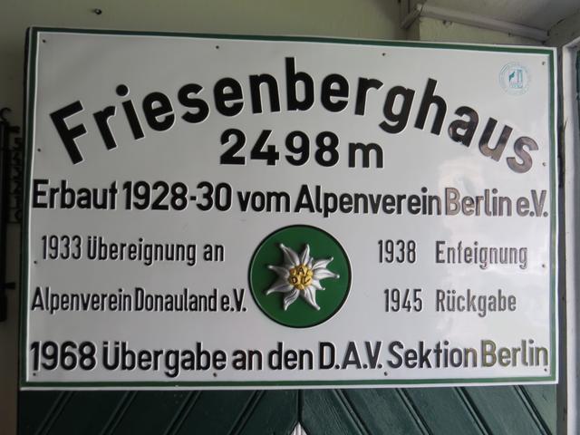 wir haben das Friesenberg Haus 2498 m.ü.M. erreicht