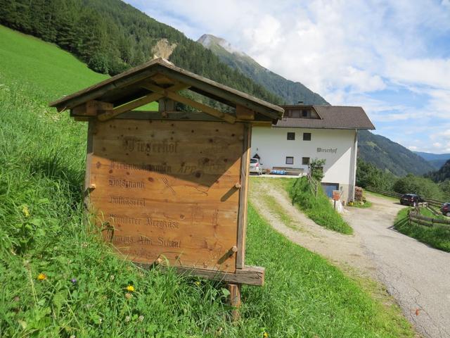 beim Wieserhof in Pfunders haben wir alle zusammen übernachtet