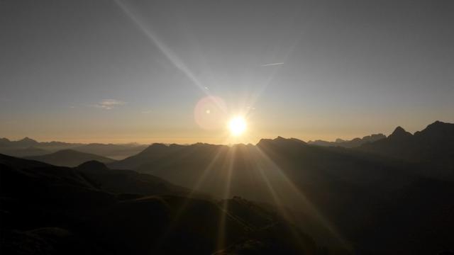 Sonnenaufgang vom Kreuzkofeljoch aus gesehen