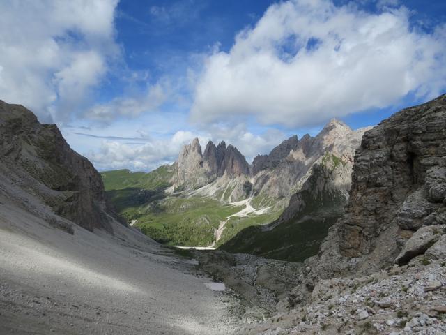 Blick von der Forcella de Sieles ins Roa Tal