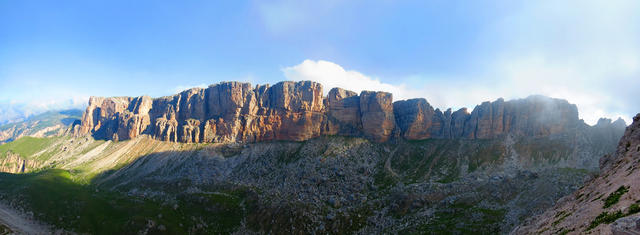 sehr schönes Breitbildfoto vom Cir Joch aus gesehen in das Val de Chedul