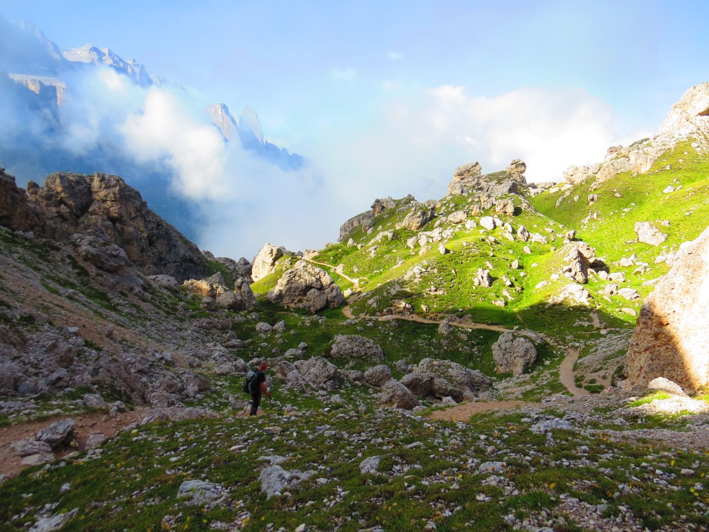 auf dem Weg zum Grödner Joch