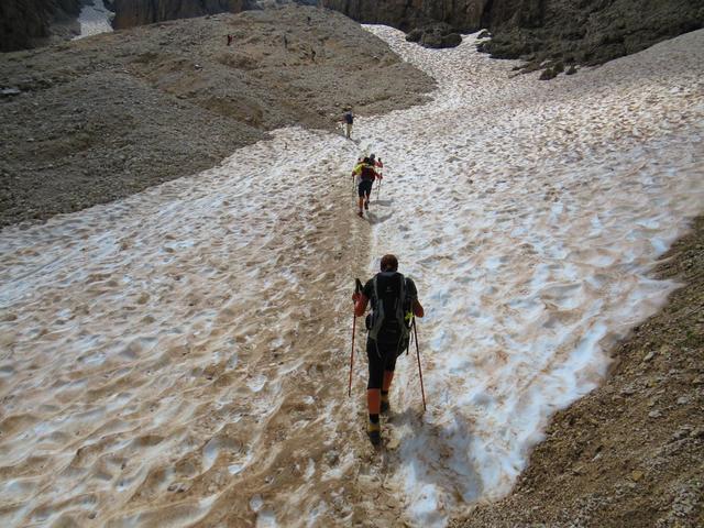 in diesem Couloir liegt praktisch das ganze Jahr Schneee