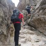 es sind noch diverse Hürden zu nehmen, bevor wir den Rifugio Pisciadù erreichen