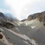 schönes Breitbildfoto während dem Aufstieg aufgenommen, mit Blick ins Pisciadù Tal