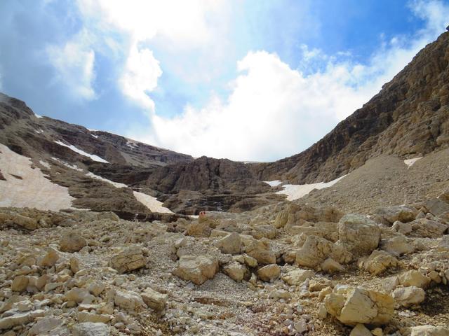 die Wolken reissen auf und der Weg ist wieder gut ersichtlich