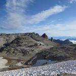 Blick zurück zum Rifugio Boè. Gastfreundlichkeit findet man auf dieser Hütte leider nicht