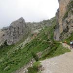 gemütlich gewinnen wir an Höhe und wandern bei bedecktem Himmel Richtung Rifugio Coldai