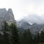 Breitbildfoto vom Rifugio Vazzoler aus gesehen mit Blick auf die Moiazza