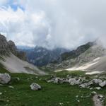 Blick ins Tal Van de Zita de Fora. Dort hinunter führt unser Weg