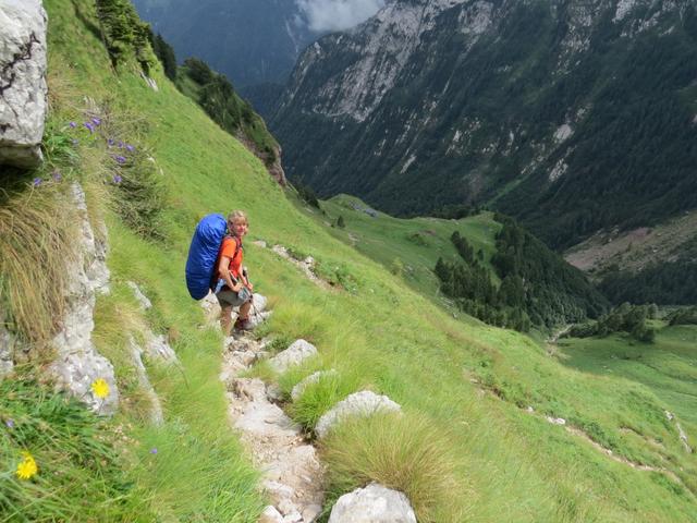 schon von weitem ist der Rifugio Pian de Fontana ersichtlich