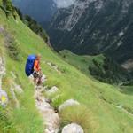 schon von weitem ist der Rifugio Pian de Fontana ersichtlich