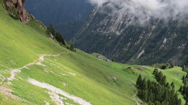 der Weg führt nun endlos steil abwärts Richtung Rifugio Pian de Fontana 