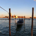 Breitbildfoto von der Piazza San Marco aus gesehen auf den Canale Grande und die Insel San Giorgio Maggiore