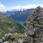 Blick hinunter zum Schlegeis-Speichersee