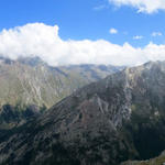 sehr schönes Breitbildfoto mit Blick auf das Saasertal, Almagellertal, Furgtälli und der Mattmark Stausee