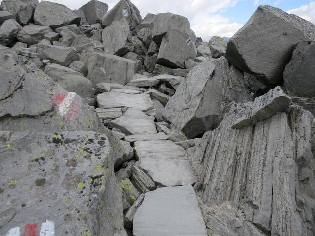 ein guter Weg schlängelt sich durch den Blockschutt