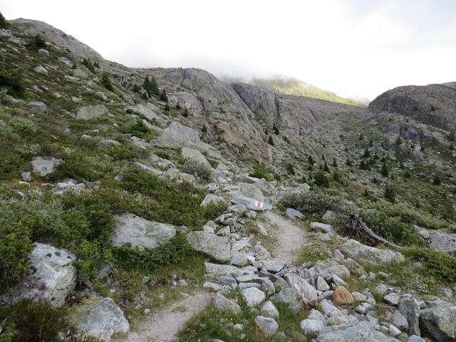 bei Walkenen steigt der felsdurchsetzte Weg an