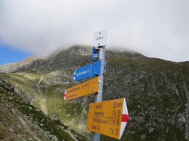 Punkt 2228 m.ü.M. auf der Lochegga