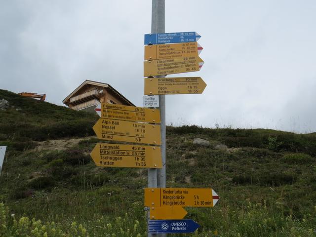 Wegweiser auf Belalp 2094 m.ü.M.