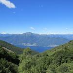 Blick von Muda 1435 m.ü.M. auf den Lago Maggiore und den Gridone. Dort oben waren wir auch schon