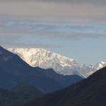 die Sicht reicht bis zum Monte Rosa Massiv