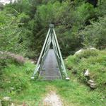 über diese Brücke Punkt 581 m.ü.M. überqueren wir die kleine Schlucht des Ri di Verdasio