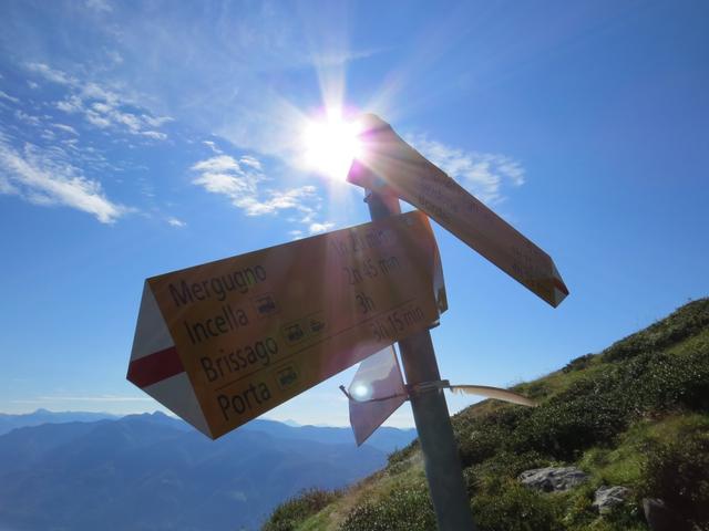 bei der Weggabelung Punkt 1740 m.ü.M. kurz unterhalb vom Rifugio Al Legn