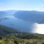 Traumhaftes Breitbildfoto von der Capanna aus gesehen auf den Lago Maggiore