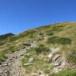 steil führt der Weg nun aufwärts zur Bocchetta di Valle