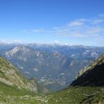 Tiefblick ins Centovalli und zum Pizzo Ruscada. Dort oben waren wir auch schon