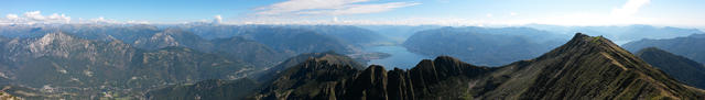 super schönes Breitbildfoto mit dem Pizzo Ruscada, Gridone und der Lago Maggiore