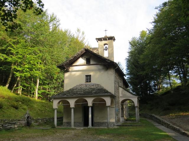 die kleine Kirche Madonna della Segna liegt in einem schönen Kastanienwald