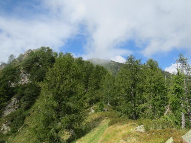 Blick hinauf zum Pizzo Ruscada. Hier werden wir nach dem Abstieg vom Pizzo Ruscada ankommen